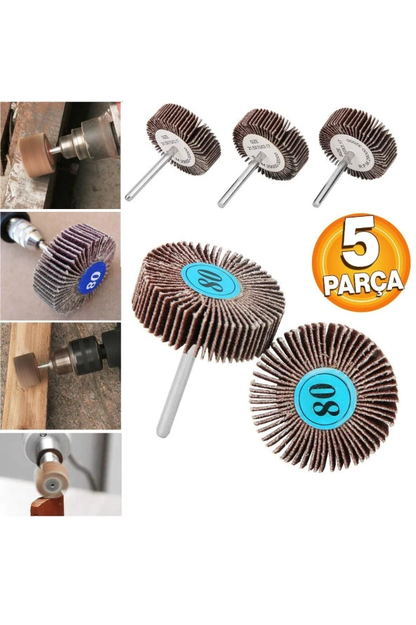Depolife Flap Disk Taşlama Parlatma mini disk seti matkap gravür için Alüminyum Oksit 5 adet mini Zımpara ürün görseli 1