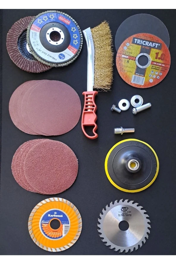 Depolife 20 Parça Spiral Avuç Taşlama Spiral Cırt Zımpara Ahşap Inox Metal Mermer Kesici Kesme Flap Disk ürün görseli 1
