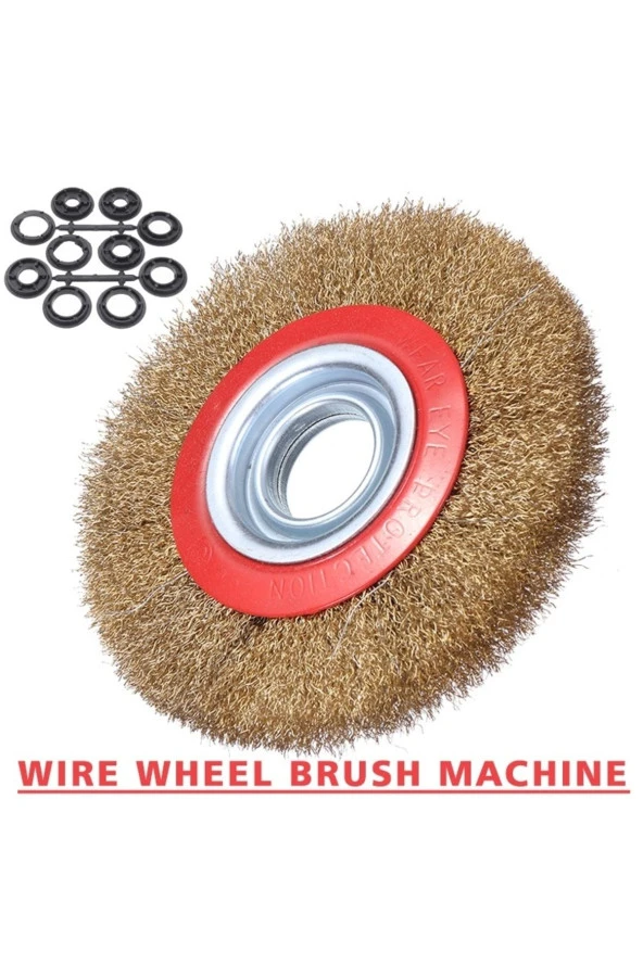 Depolife Taşlama Motoru Çelik Fırçası 150mm Spiral Sarı Tel Fırça Kir Pas Yağ Sökme Parlatma Fırçası ürün görseli 1