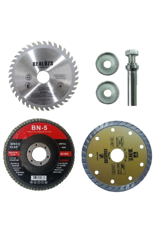Depolife 0 - 250 Watt Mermer Granit Fayans 115mm Daire Disk Seti Matkap Aparatlı Taşla 2 Yıl ürün görseli 1