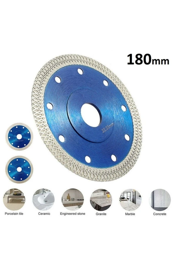 Depolife Çapraz Örgülü Turbo Elmas Testere Bıçağı 180mm Mermer Seramik Granit Hassas Kesim Diski ürün görseli 1