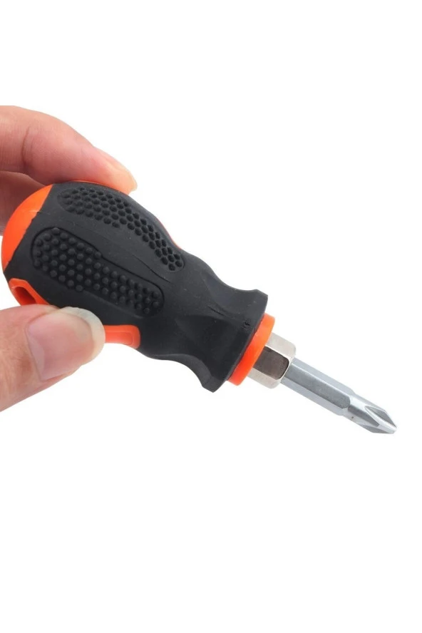Depolife Tombul Kısa Tornavida 1/4 Hex 2 Yönlü Yıldız Düz Bits Uç 2 Parça Set ürün görseli 1