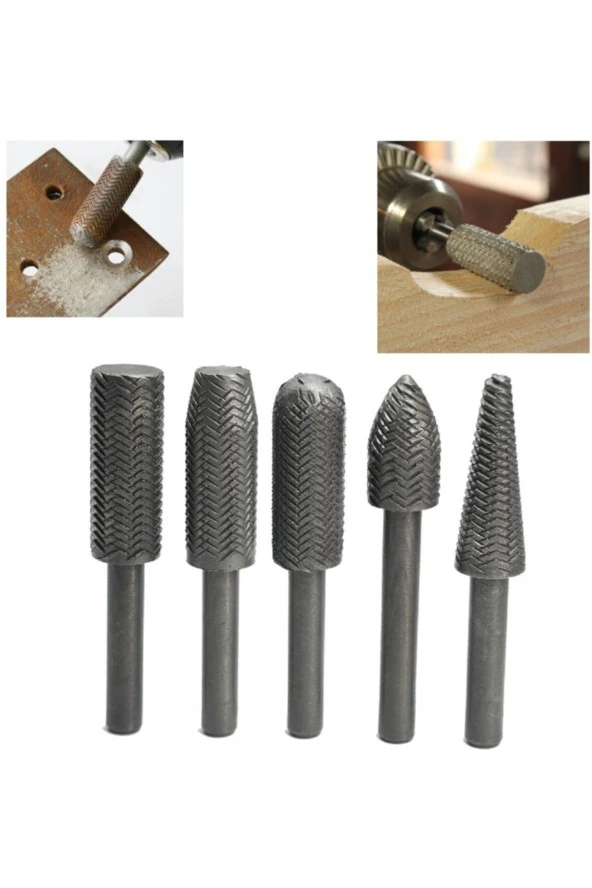 Depolife Matkap Için Eğe Törpü Seti Ahşap Metal Ince Diş Aşındırma Törpüleme Freze Uç Seti 5 Parça ürün görseli 1