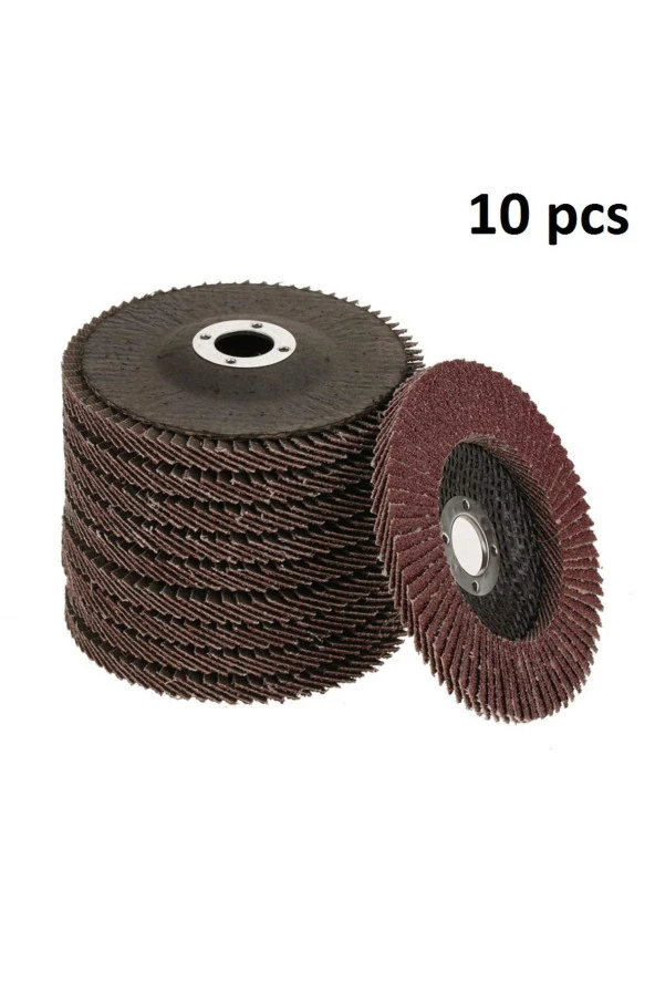 Depolife avuç taşlama makinesi için 115mm 10 Adet yaprak zımpra 10lu Flap Disk Alüminyum Oksit aşındırma ürün görseli 1