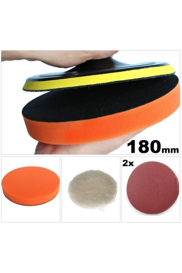 Depolife 180 Mm Polisaj Seti Cırt Taban Sünger Bone 2 Li Zımpara Takımı ürün görseli 1