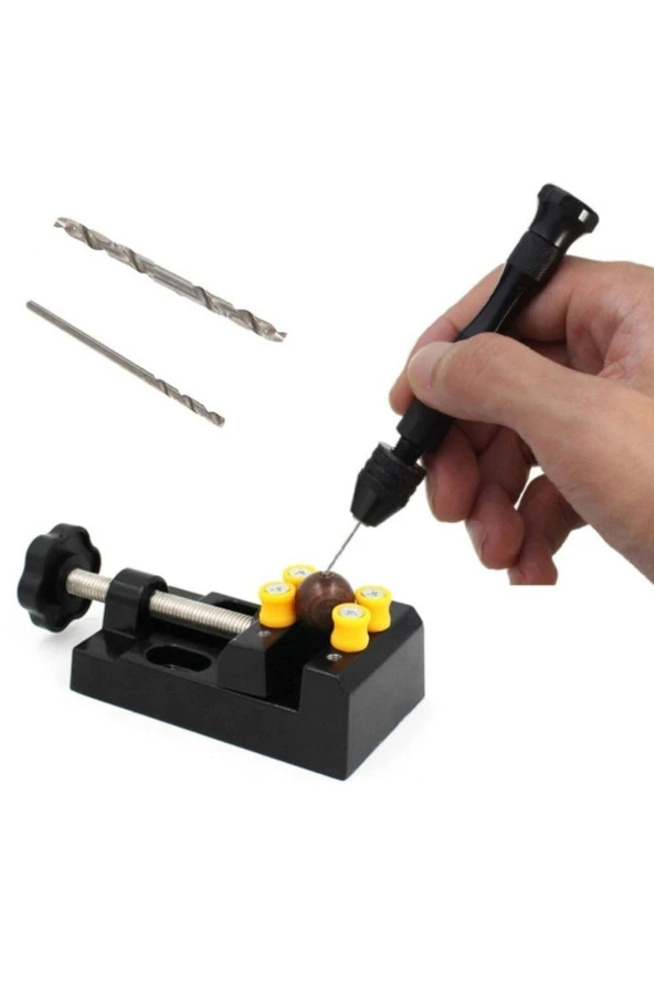 Depolife Mini Çok Amaçlı Detay Çalışma Mengenesi 57 Mm Ve Mekanik El Matkabı Seti 4.6mm 2 Li Matkap Ucu Set ürün görseli 1