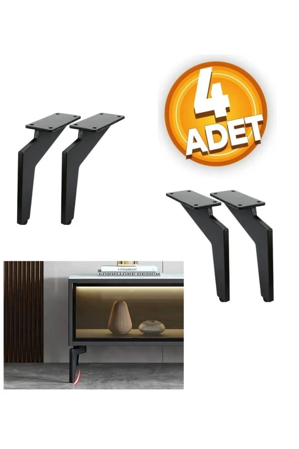 Depolife Laser Kesim Mobilya Ayağı Ağır Mobilya Ayağı Koltuk Ayağı Pabuçlu Güçlü Ayak Seti 4 Adet ürün görseli 1