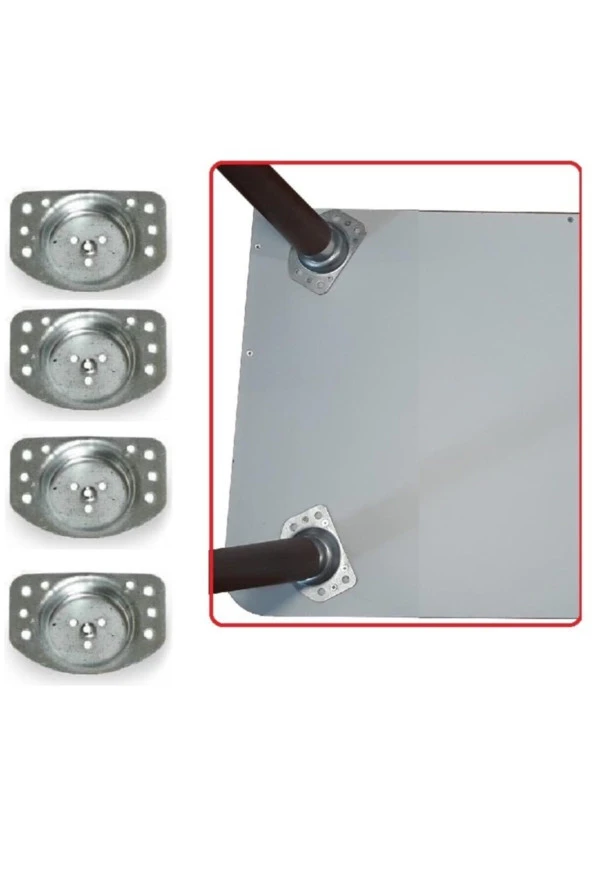 Depolife Kanepe Sehpa Masa Ayak Montaj Aparatı 15 Derece Açılı Montaj Için Metal Aparat 4 Adet Ayak Braketi ürün görseli 1