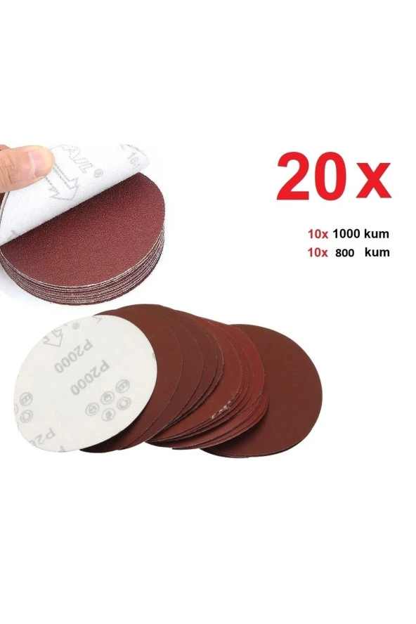 Depolife 115mm Cırtlı Zımpara Seti 20 Adet 1000 Kum 800 Kum Kuru Zımpara Seti ürün görseli 1