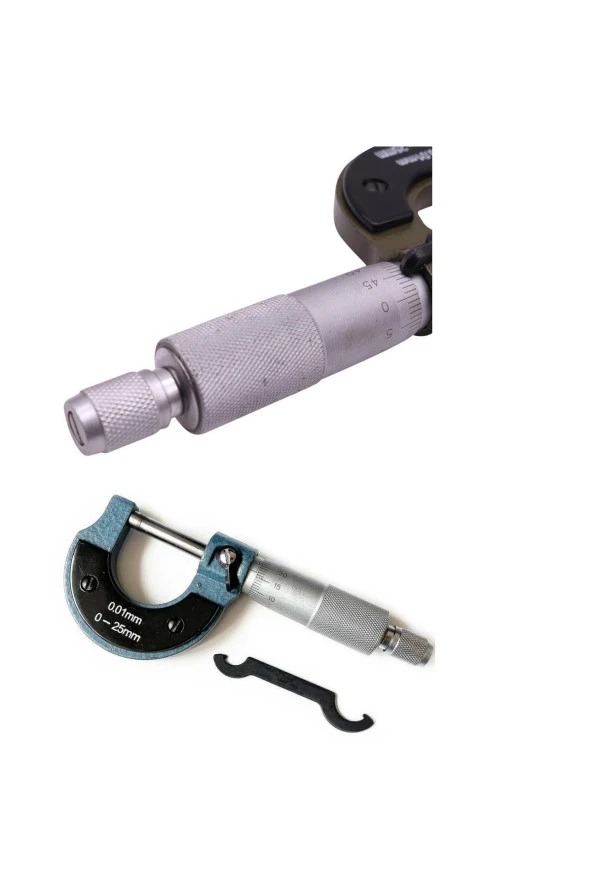 Depolife Mekanik Mikrometre Kalınlık Ölçer Hassas ölçüm kumpas 0-25 mm 0.01 mm ölçme ürün görseli 1