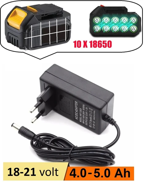 Depolife Şarjlı Matkap Için Şarj Adaptörü 18v 20v 48v 58v Li-on Pil Şarj 5.0 mh Üniversal ürün görseli 1
