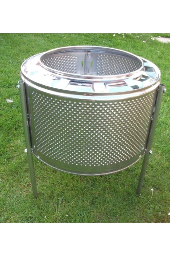 Sokak Sobası Dış Mekan Mangal Bahçe Soba Kazanlı Krom Barbekü Ayaklı Soba Ateş Çukuru ürün görseli 1