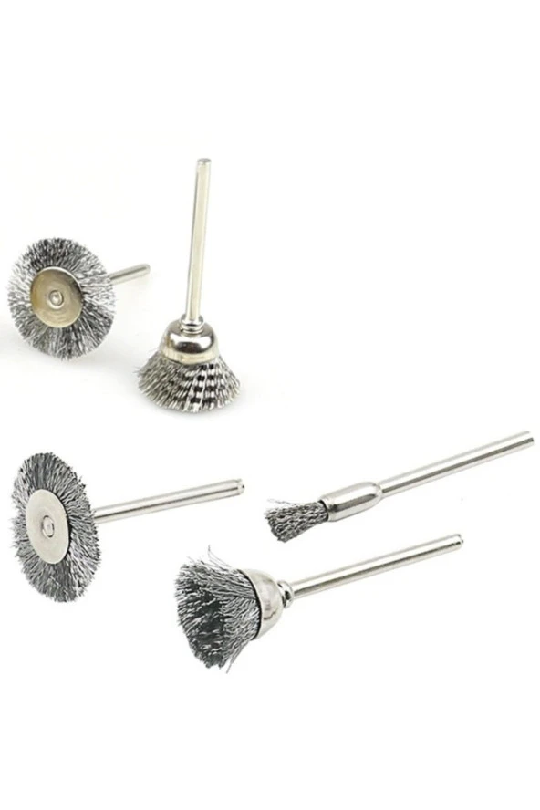Dremel Proxxon Uyumlu 5 Parça Çelik Tel Fırça Seti Pas Kir Temizleme Zımparalama Kalıpçı Seti ürün görseli 1