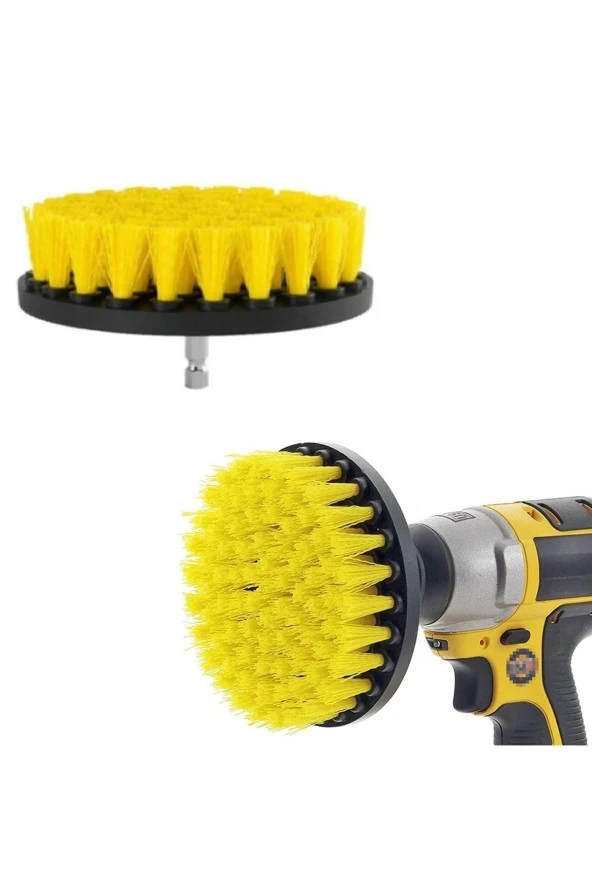 Depolife Matkap Uyumlu Temizleme Temizlik Fırçası Halı Ev Araç Sanayi Temizlik Fırçası 10cm Oval Pimli Fırça ürün görseli 1
