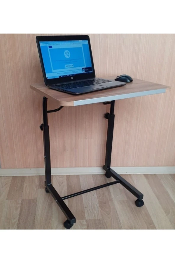 Depolife Tekerlekli Notebook Laptop Çalışma Sehpası Eğim Ve Yükseklik Ayarlı Akrobat Ders Yemek Çekyat Masası ürün görseli 1