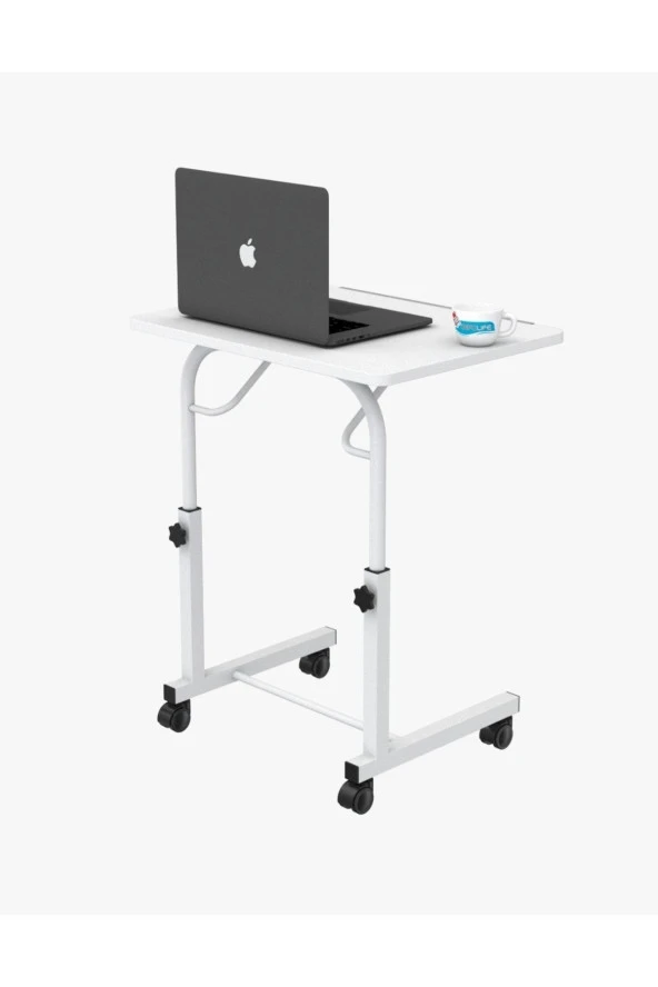 Depolife Tekerlekli Notebook Laptop Çalışma Sehpası Eğim Ve Yükseklik Ayarlı Akrobat Ders Yemek Çekyat Masası ürün görseli 1