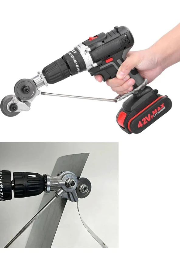 Depolife Şarjlı Matkaplar Için Metal Plaka Ve Sac Kesme Aparatı açılı oval çatı sacı hızlı kesici ürün görseli 1