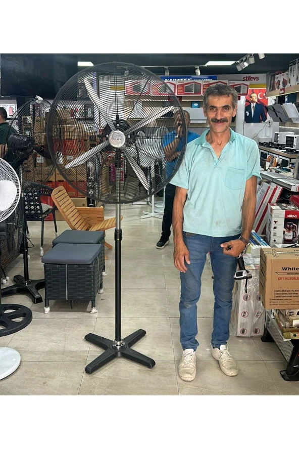 Depolife Sanayi Tipi Vantilatör Battal boy Metal Ayaklı Pervane 75cm Açık hava cafe restoran hava vantilatörü ürün görseli 1