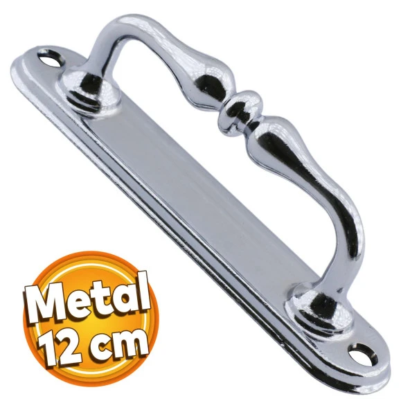 Metal Mobilya Mutfak Dolabı Çekmece Kapı Dolap Kapak Kulpu Kulbu Krom 12 cm Çekme Kulp ürün görseli 1