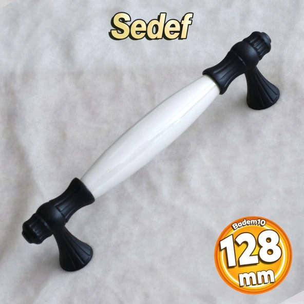 Gerçek Sedef Kulp Siyah128 mm Mobilya Çekmece Dolap Mutfak Kulpları Kapak Kulbu Kulpları Dolabı Kulp ürün görseli 1
