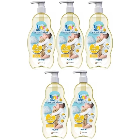 Uni Baby Bebek Şampuanı 700ML Tatlı Rüyalar (Pompalı) (5 Li Set) ürün görseli 1