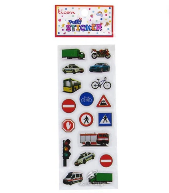 Ticon Sticker Trafik İşaretleri-Arabalar - 3 adet ürün görseli 1