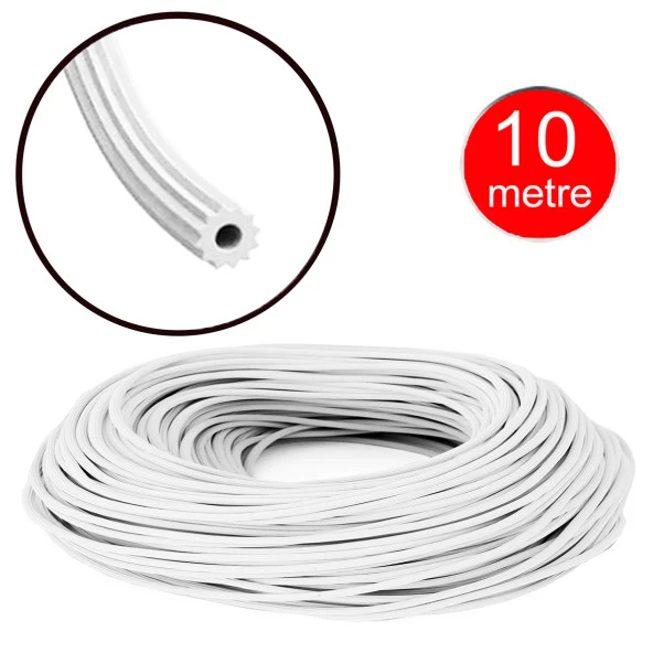 Alüminyum Sineklik Teli Fitili Beyaz 5mm Kapı Pencere Tül Sabitleme Lastik Contası -10 Metre ürün görseli 1