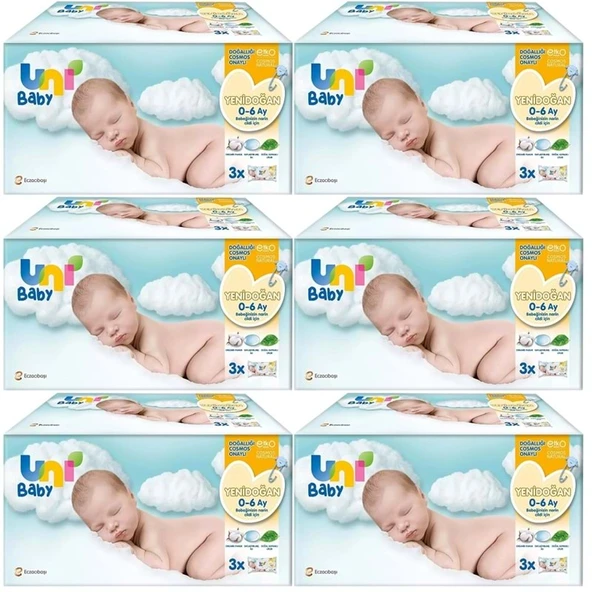 Uni Baby Islak Havlu Hassas Yeni Doğan 40 Yaprak (18 Li Set) 720 Yaprak (Narin Ciltler için) (6PK*3) ürün görseli 1