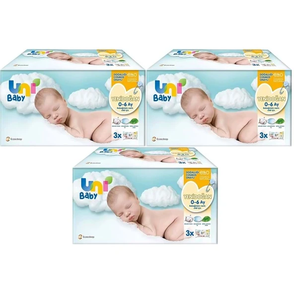 Uni Baby Islak Havlu Hassas Yeni Doğan 40 Yaprak (9 Lu Set) 360 Yaprak (Narin Ciltler için) (3PK*3) ürün görseli 1