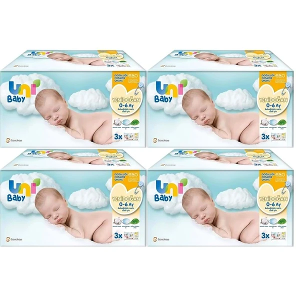 Uni Baby Islak Havlu Hassas Yeni Doğan 40 Yaprak (12 Li Set) 480 Yaprak (Narin Ciltler için) (4PK*3) ürün görseli 1