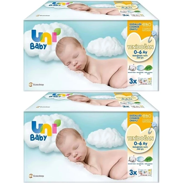 Uni Baby Islak Havlu Hassas Yeni Doğan 40 Yaprak (6 Lı Set) 240 Yaprak (Narin Ciltler için) (2PK*3) ürün görseli 1