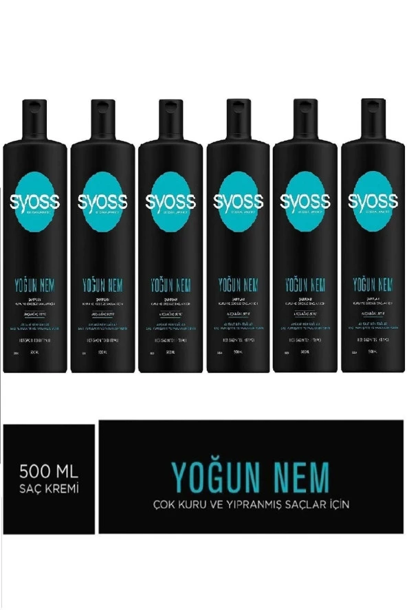 Syoss Yoğun Nem Kuru Ve Güçsüz Saçlar Için Şampuan 500 Ml X 6 Adet ( Koli ) ürün görseli 1