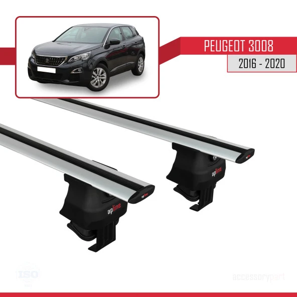 Peugeot 3008 2016-2020 Arası ile uyumlu ACE-4 Ara Atkı Tavan Barı GRİ ürün görseli 1