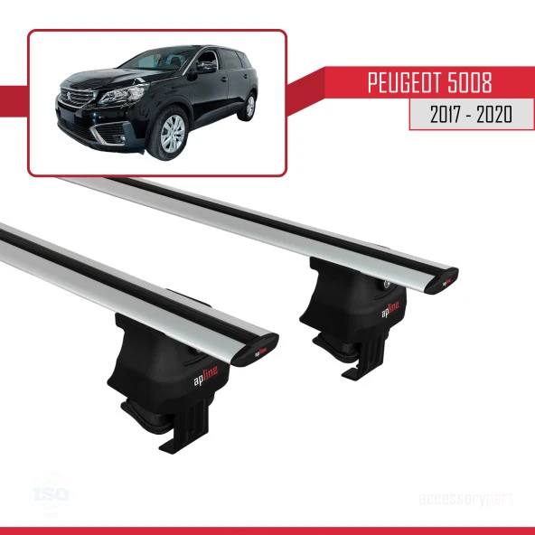 Peugeot 5008 2017-2020 Arası ile uyumlu ACE-4 Ara Atkı Tavan Barı GRİ ürün görseli 1