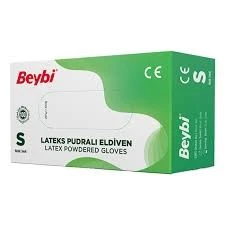 Beybi Lateks Pudralı Küçük Boy (S) 100'lü Muayene Eldiveni ürün görseli 1