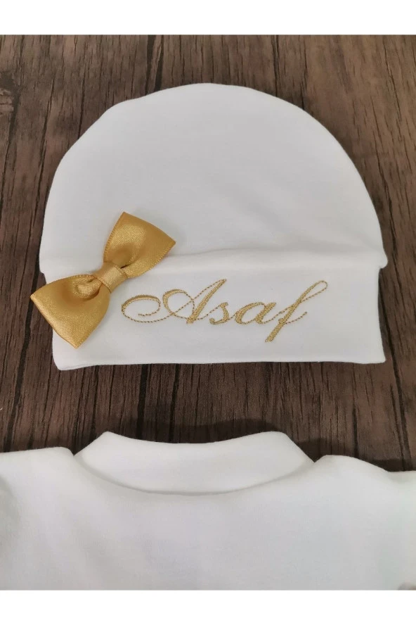 MİNİK ADIMLAR Isme Özel Melek Kantlı Tulum Seti - Resim 3