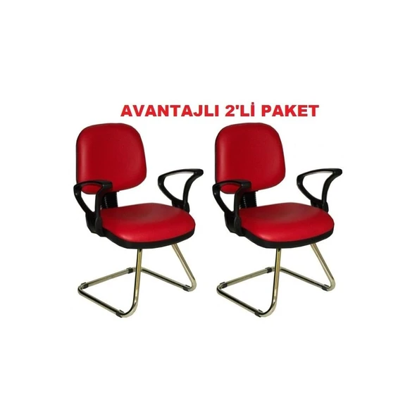 Türksit Kozmo Bekleme Koltuğu Avantajli 2'Li Paket Z Ayak Kirmizi ürün görseli 1