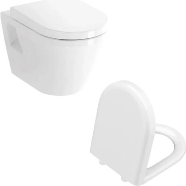 VitrA İntegra Rim-ex Kanalsız Asma Klozet + VitrA Duroplast Yavaş Kapanır Kapak ürün görseli 1