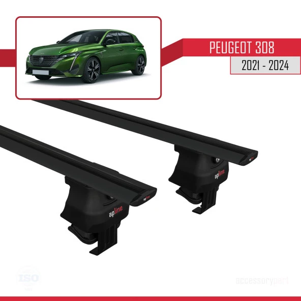 Peugeot 308 2021 ve Sonrası ile Uyumlu ACE-4 Ara Atkı Tavan Barı SİYAH ürün görseli 1