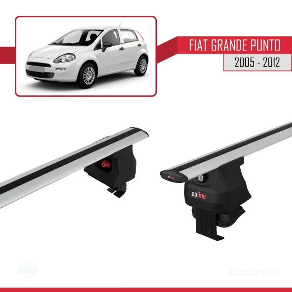Fiat Grande Punto 2005-2012 Arası ile uyumlu ACE-4 Ara Atkı Tavan Barı GRİ ürün görseli 1