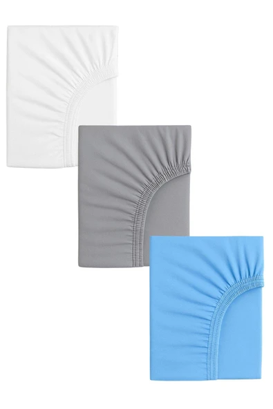 3 Adet 40 x 80 + 10 cm Anne Yanı Lastikli Penye Kumaş Bebek Çarşafı ürün görseli 1