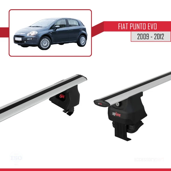 Fiat Punto Evo (199) 2009-2012 Arası ile uyumlu ACE-4 Ara Atkı Tavan Barı GRİ ürün görseli 1