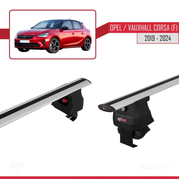 Opel / Vauxhall Corsa (F) 2019 ve Sonrası ile uyumlu ACE-4 Ara Atkı Tavan Barı GRİ ürün görseli 1