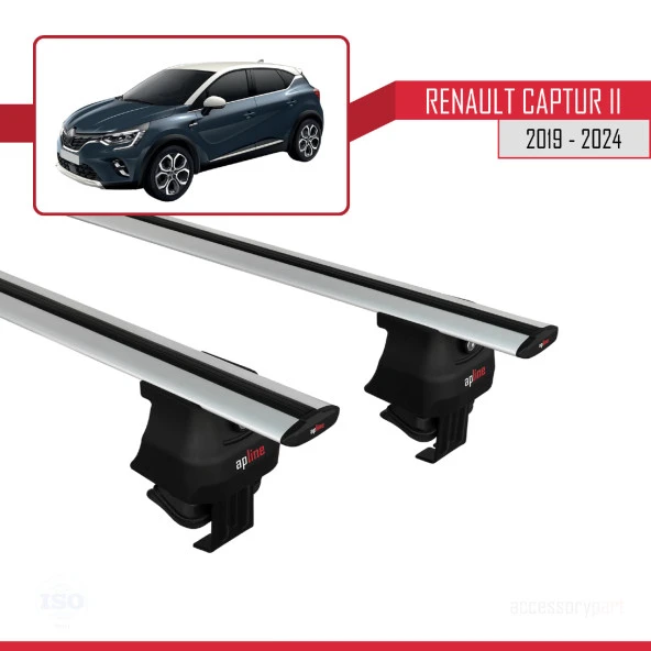 Renault Captur II 2019 ve Sonrası ile uyumlu ACE-4 Ara Atkı Tavan Barı GRİ ürün görseli 1