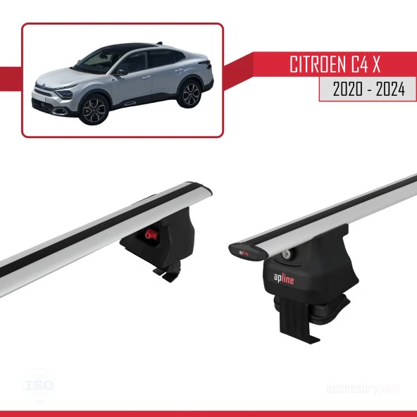 Citroen C4X 2020 ve Sonrası ile uyumlu ACE-4 Ara Atkı Tavan Barı GRİ ürün görseli 1