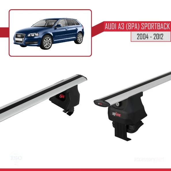 Audi A3 (8PA) Sportback 2004-2012 Arası ile uyumlu ACE-4 Ara Atkı Tavan Barı GRİ ürün görseli 1