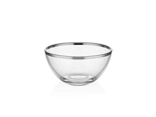 DECORİUM CAM KASE 20 CM DALIA PLATİN M04187 ürün görseli 1