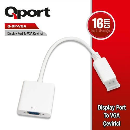 QPORT Display Port to Vga Çevirici Converter Q-DP-VGA ürün görseli 1