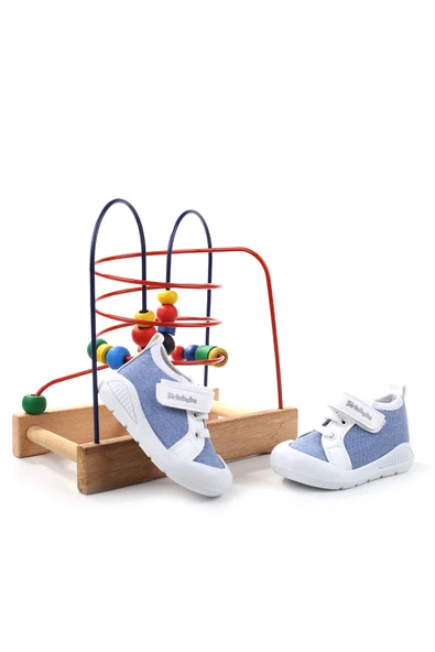 Şirin Bebe 3816 İlk Adım Ortopedik Erkek Bebek Yazlık Keten Ayakkabı ürün görseli 1
