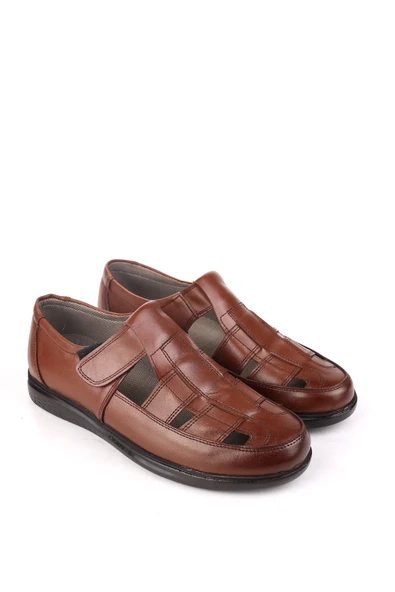 Walkenzo 3899 Ortopedik Hakiki Deri Erkek Sandalet Ayakkabı ürün görseli 1